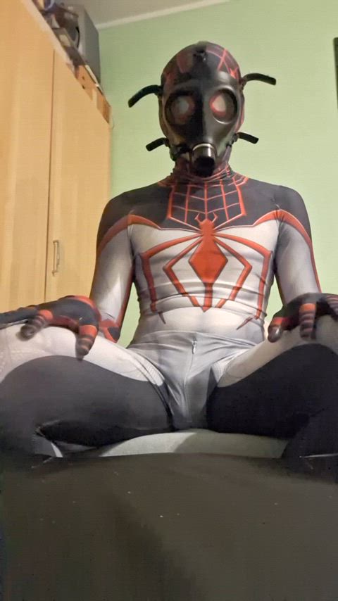 19 years old cock cosplay costume erection gay jerk off mask nsfw zentai masked gif