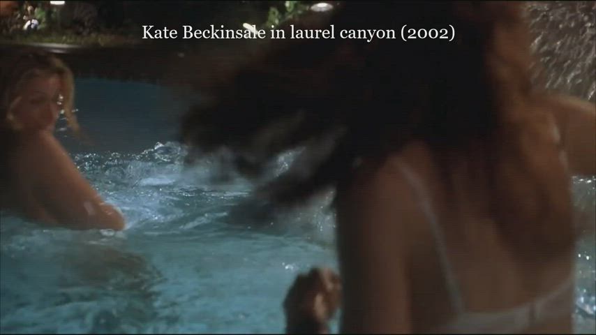 Kate Beckinsale Kissing Swimming Pool Threesome gif