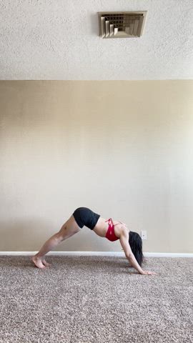 Hindu push-ups -> leg kick -> side plank