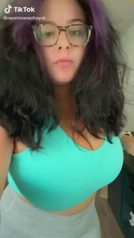 busty cleavage huge tits gif