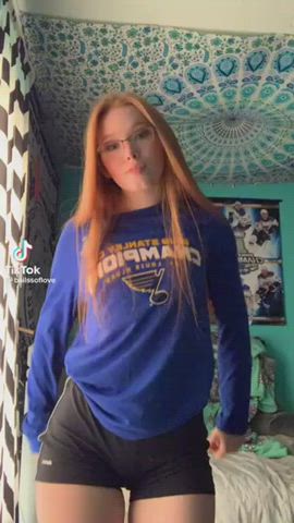 Big Ass Glasses Non-nude Redhead Teen TikTok gif