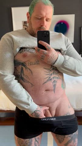 big dick cock daddy masturbating onlyfans solo tattoo gif