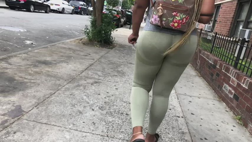 Ass Candid Ebony Leggings Thick gif