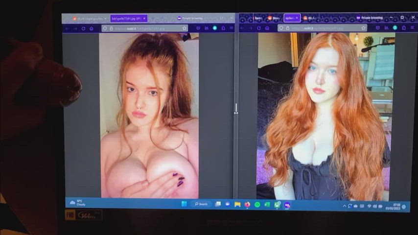big tits cumshot natural tits redhead teen gif