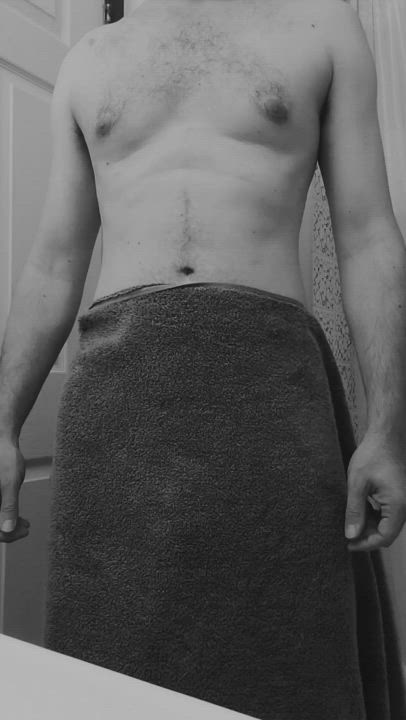 [35] Sorry, I've never been good at wrapping my towel around my waist.