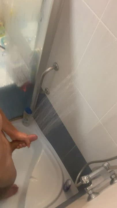 Balls Big Dick Shaved Shower gif