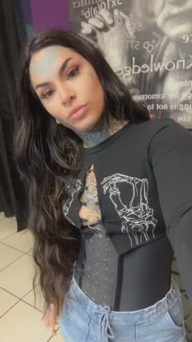 latina milf selfie small tits tattoo gif