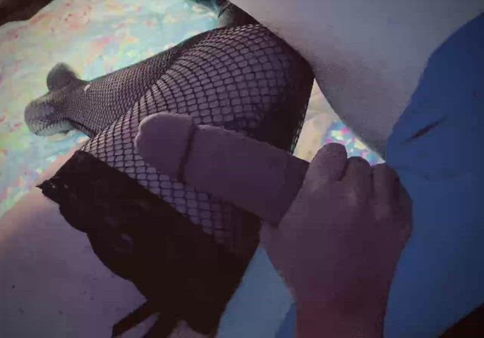 Big Dick Handjob Stockings gif