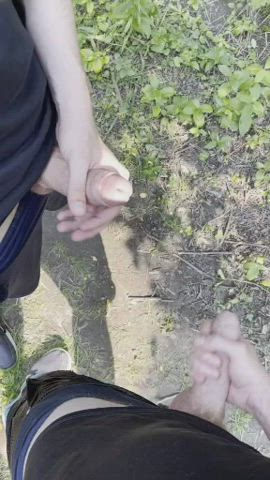 jerk off jerkmate male masturbation outdoor gif