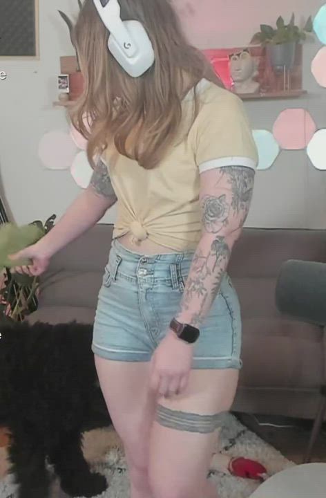 Ass Cute Jean Shorts gif
