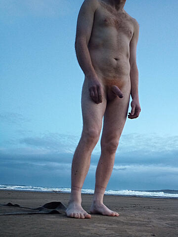 My ginger cock at the beach