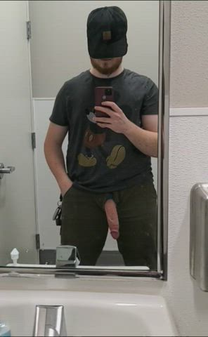American BWC Bathroom Big Dick Clothed Cock Pants Penis Work gif
