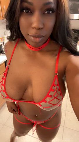 Red lingerie Milfie