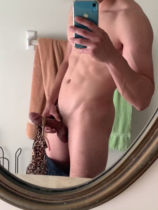 Cheetah thong round my cock