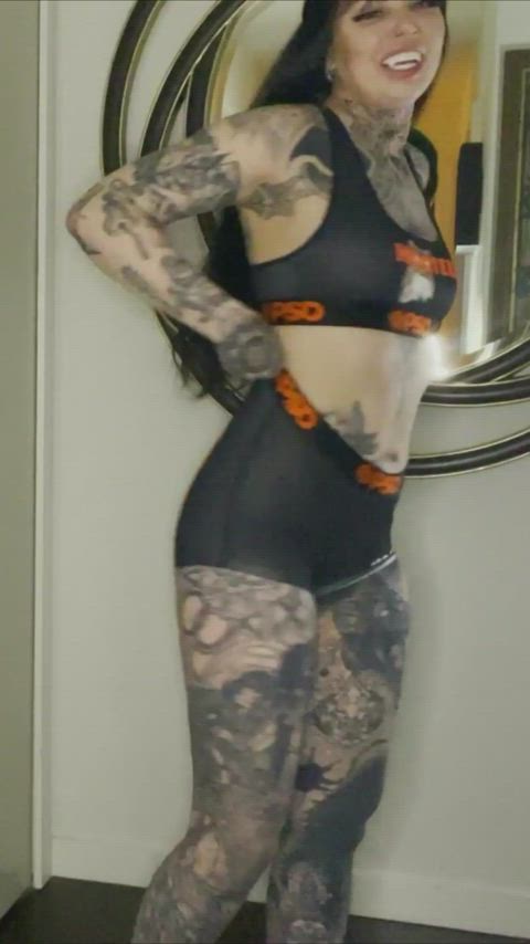 ass sfw tattoo tattooed underwear gif