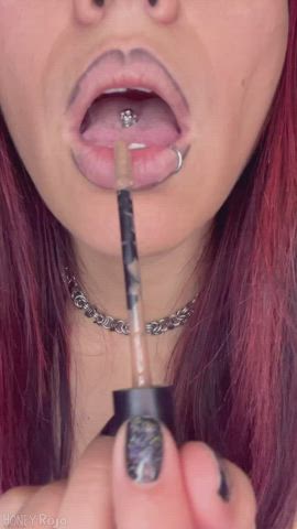 latina lipstick lipstick fetish redhead gif