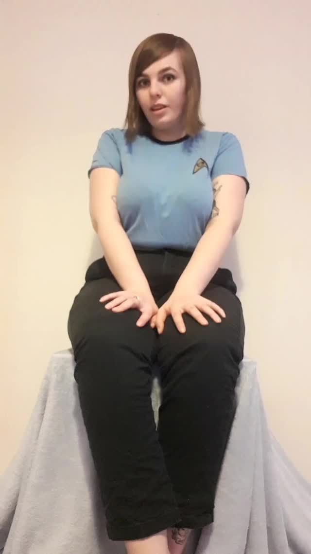 Uploaded a roleplay video to onlyfans, as a Star Trek ensign who gets exposed to