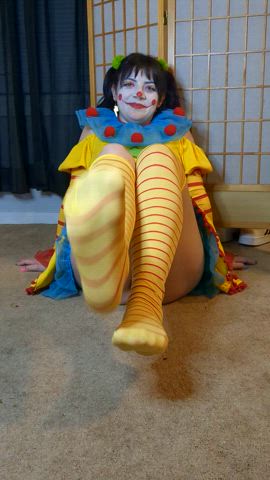 amateur clown clown girl cute homemade onlyfans socks solo gif