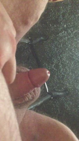 chubby cock edging little dick male masturbation masturbating precum vibrator gif