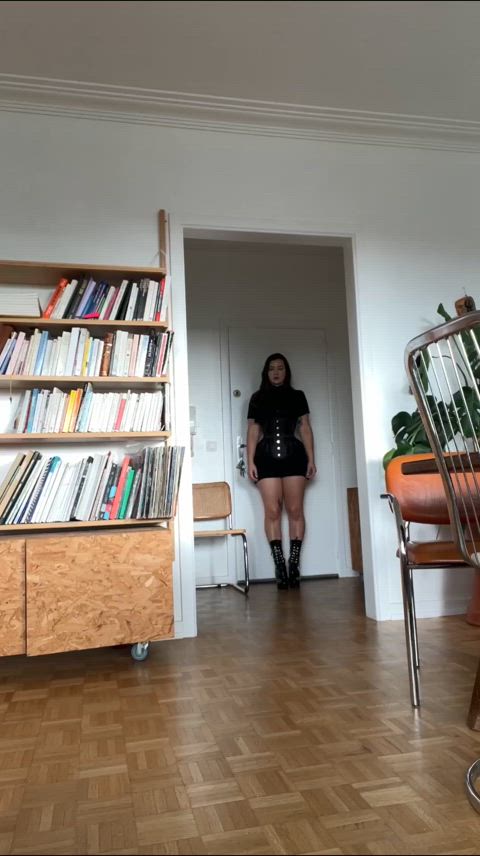 boots brunette corset domme dress onlyfans thick thick thighs thick-booty tik-tok