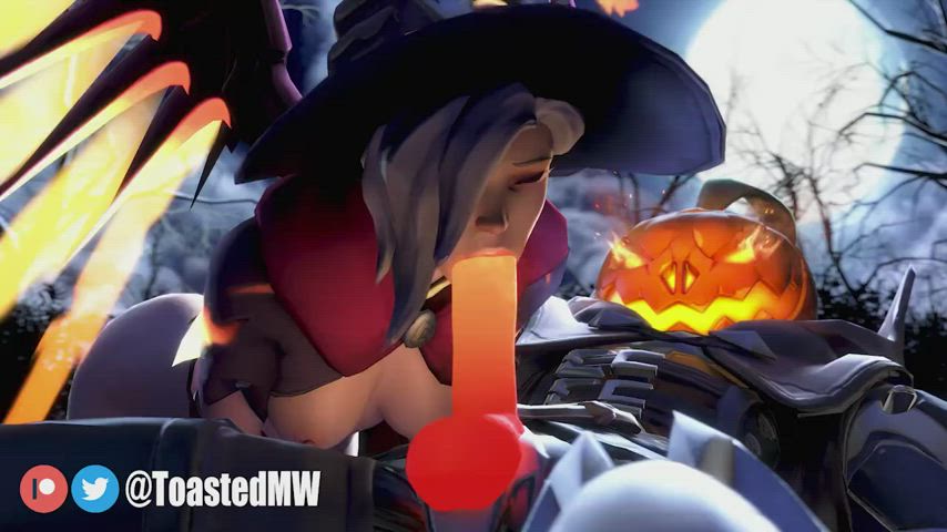 animation blowjob halloween hentai overwatch rule34 sfm gif