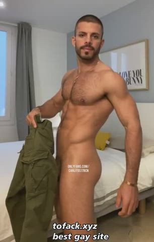 ass big dick cock gay gym nsfw nude solo tiktok gif