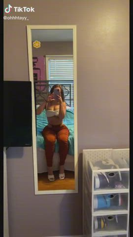 Ass Big Tits Hourglass Mirror Thick Tight Tight Ass TikTok White Girl gif