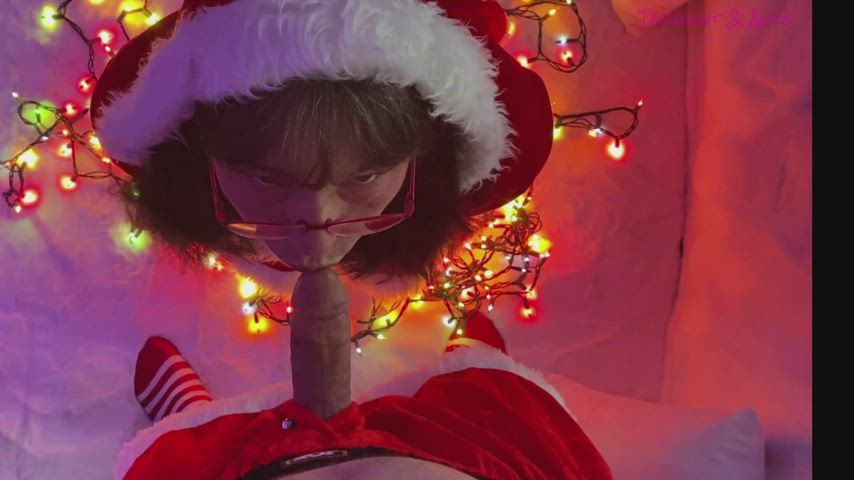 blowjob christmas milf tease gif