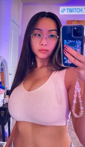 asian big tits busty cum on tits cumshot egirl gamer girl huge load tiktok tribute