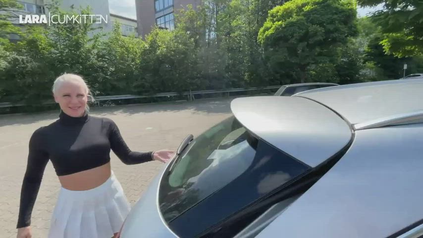 Asshole Blonde Car Golden Shower Legs Up Pee Piercing Pussy Spread Shaved Pussy gif