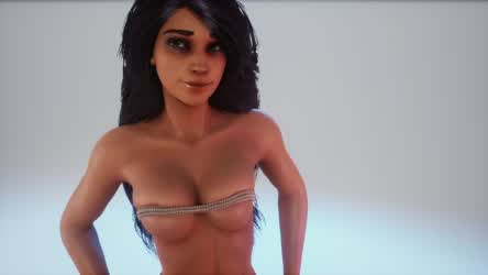 3D Cleavage Jiggling gif