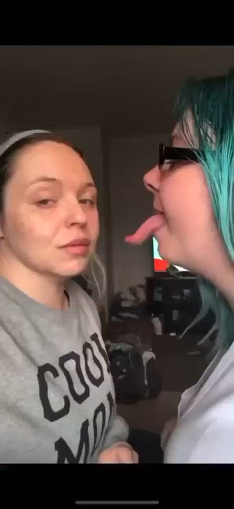 girls long tongue tongue fetish gif