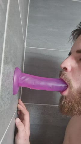 Deepthroat Dildo Spit gif