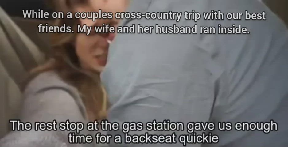 Caption Car Sex Cheating Creampie Husband Missionary Wife gif