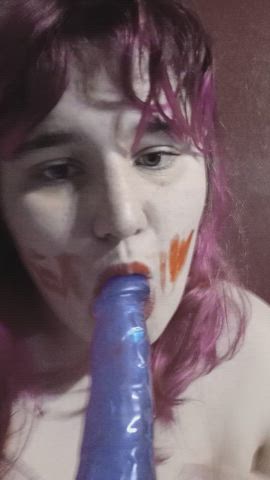 dildo lipstick oral gif