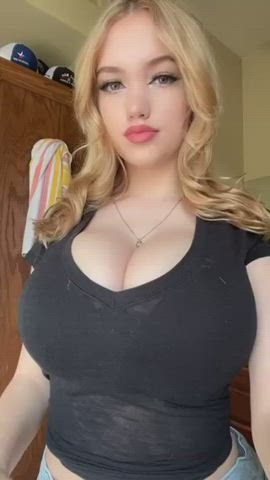 Blonde Huge Tits TikTok gif