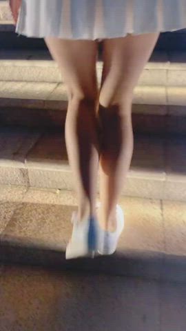 Upskirt during Night walk ;)