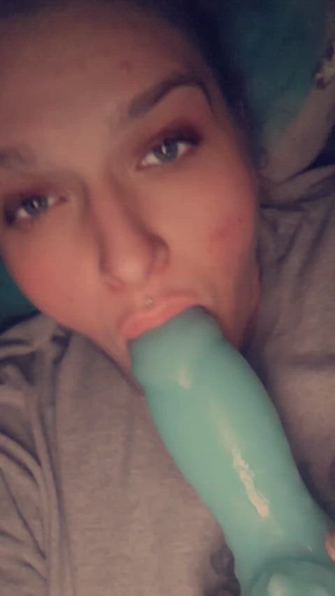 amateur dildo licking gif