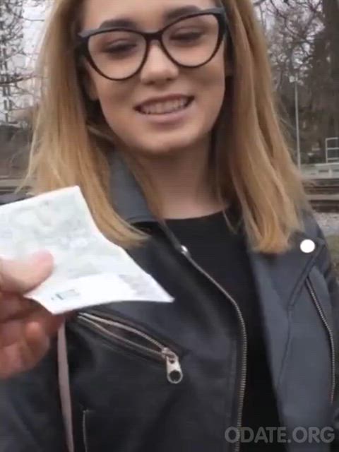 blonde blowjob czech fucking machine glasses jeans nipple piercing public teen gif