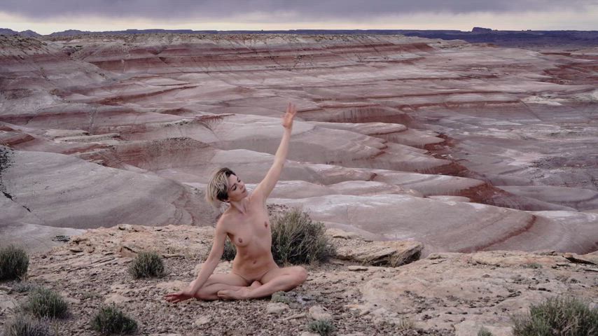 nude nude art outdoor yoga hold-the-moan gif