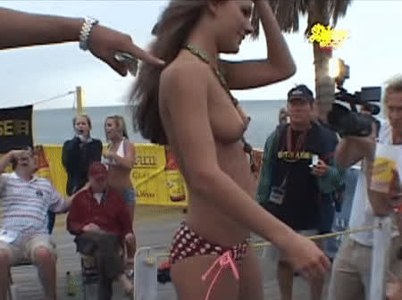 bikini boobs coeds contest cute small tits spring break tits topless gif