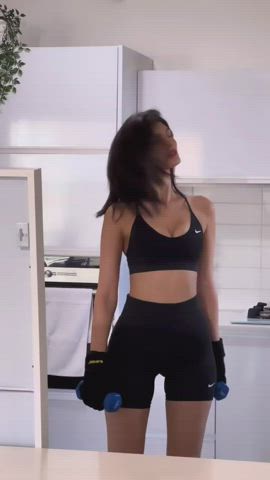 Ass Brunette Workout gif