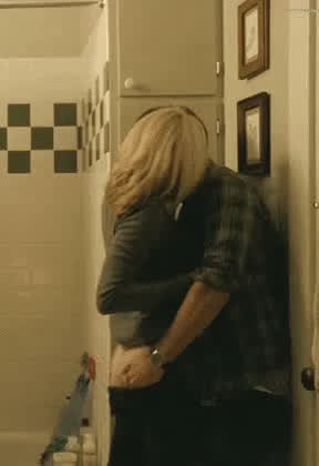 Ass Bathroom Blonde Grabbing Kissing gif