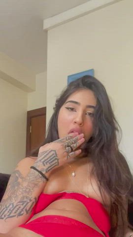 boobs fingering latina innie pussy gif