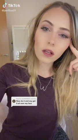 British Dirty Talk Eye Contact JOI Tease TikTok Tongue Fetish gif