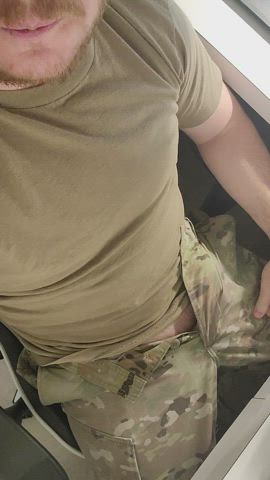 army big dick jerk off male masturbation military solo gif