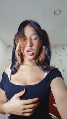 big tits boobs huge tits latina natural tits teen gif