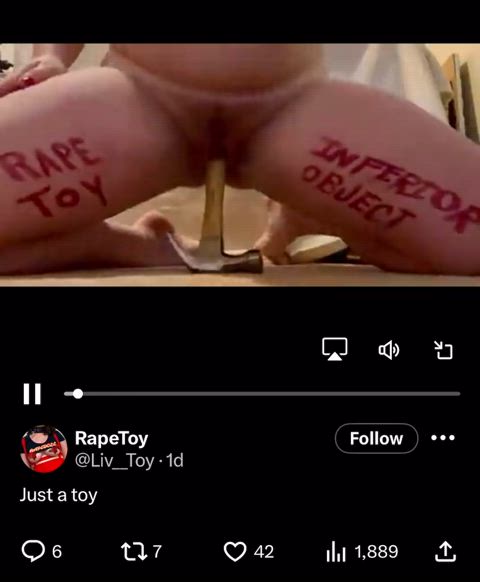 freeuse object insertion pussy riding toy whore gif