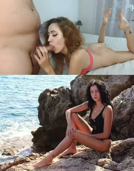 Vacation picture and sextape collage