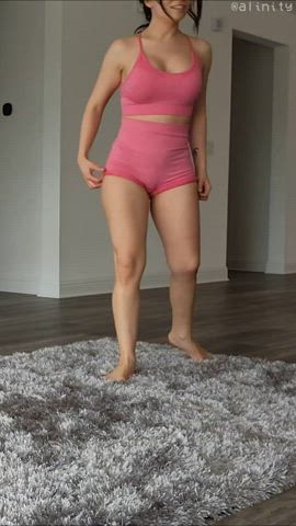 ass big ass booty cleavage latina thighs yoga pants gif